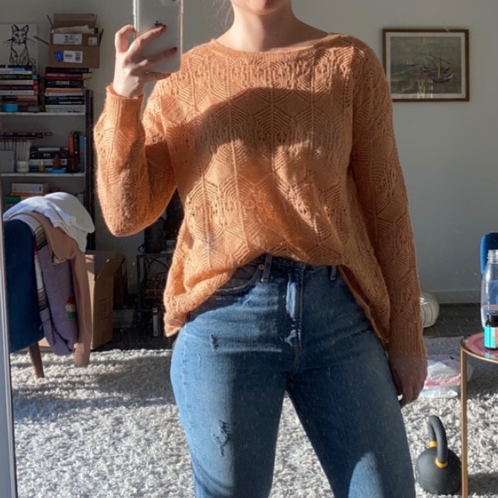 Topshop open knit sweater with open back